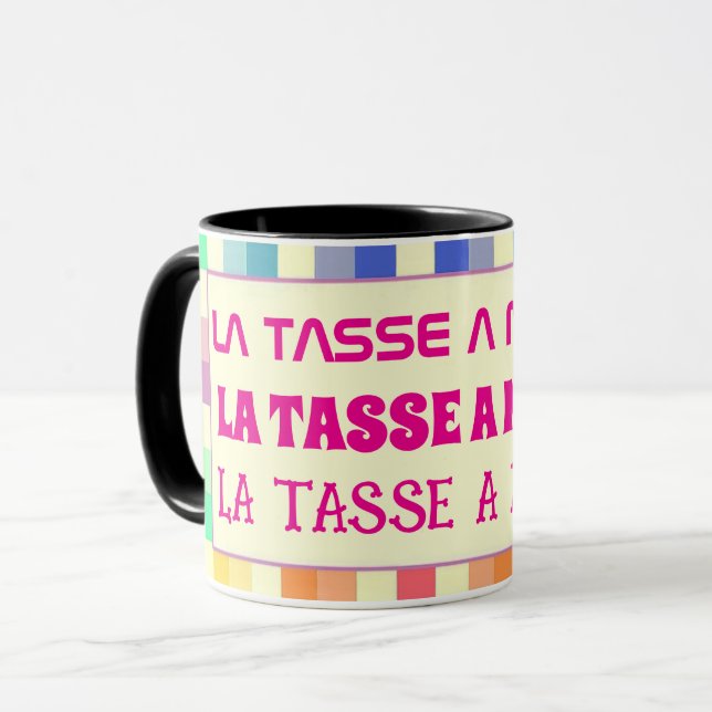 Caneca Tasse avec texte modifiable (Frente Esquerda)