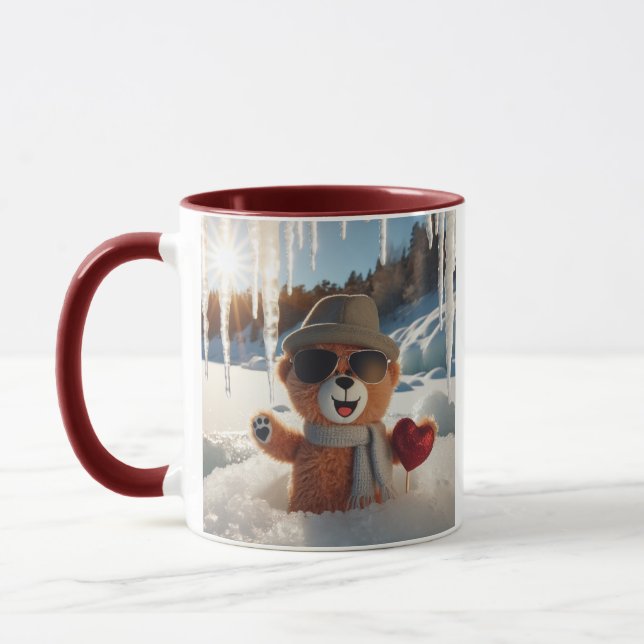 Caneca Tasse Bärchen mit Sonnenbrille und Herz (Esquerda)