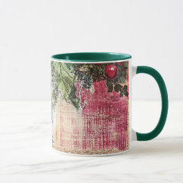 Caneca Tasse Christmas Collage Junk Journal Var10