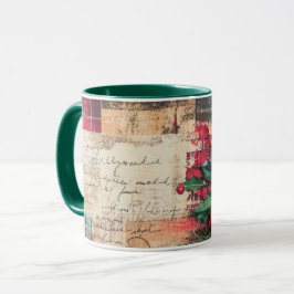 Caneca Tasse Christmas Collage Junk Journal Var20