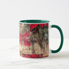 Caneca Tasse Christmas Collage Junk Journal Var22