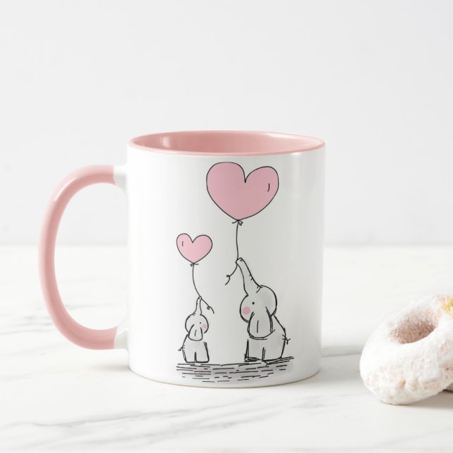 Caneca tasse de café elephant (Com Donut)