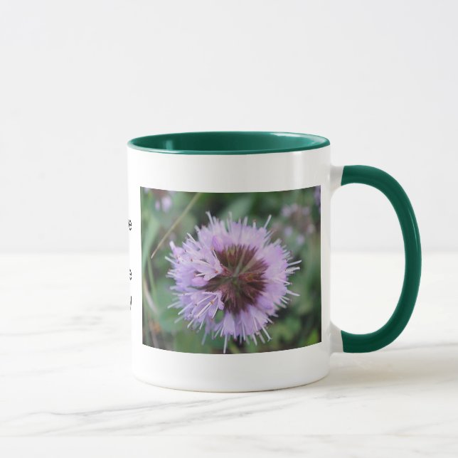 Caneca Tasse lila Blütenkugel: tenha um bom dia (Direita)