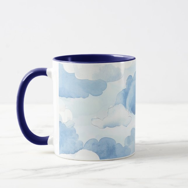 Caneca Tasse mit hellblauen Wolkendesign 350ml (Esquerda)