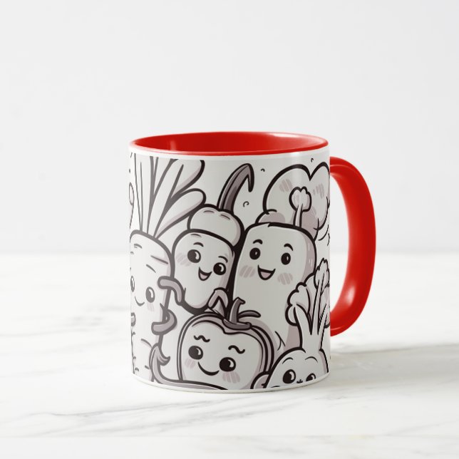 Caneca Tasse Smiling Veggies Coffee Mug (Frente Esquerda)