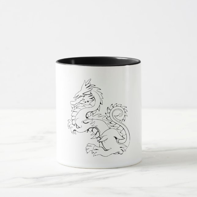 Caneca Tatsu, Dragão Asiático, São Criaturas Míticas Fant (Centro)