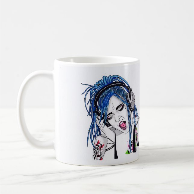 Caneca Tattooed alternativo da menina de Dreadlock (Esquerda)