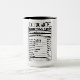Caneca Tatuagem Artista Fatos Nutricionais