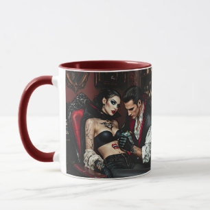 Caneca Tatuagem de Homem de Garota Fantasy
