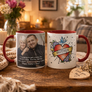Caneca Tatuagem Divertida Personalizada Foto do Dia das M