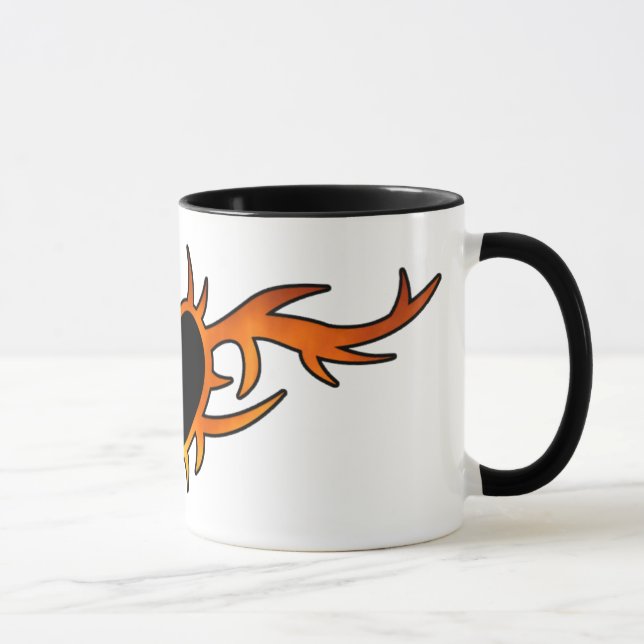 Caneca Tatuagem do coração da chama (Direita)