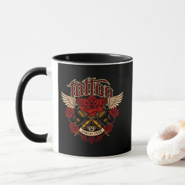 Caneca Tatuagem Old School Sub Cultura Rosas Punhos 