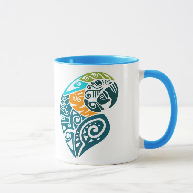 Caneca Tatuagem tribal do macaw do azul e do ouro (Direita)