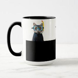 Caneca Taucher Katze,Taucheranzug und Schnorchel