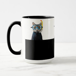 Caneca Taucher Katze,Taucheranzug und Schnorchel