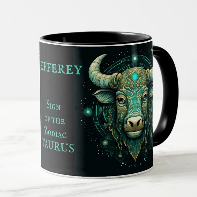 Caneca Taurus Birthday Gift Add Name Belo Café (Criador carregado)