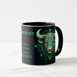 Caneca Taurus Birthday Gift Add Name Belo Café