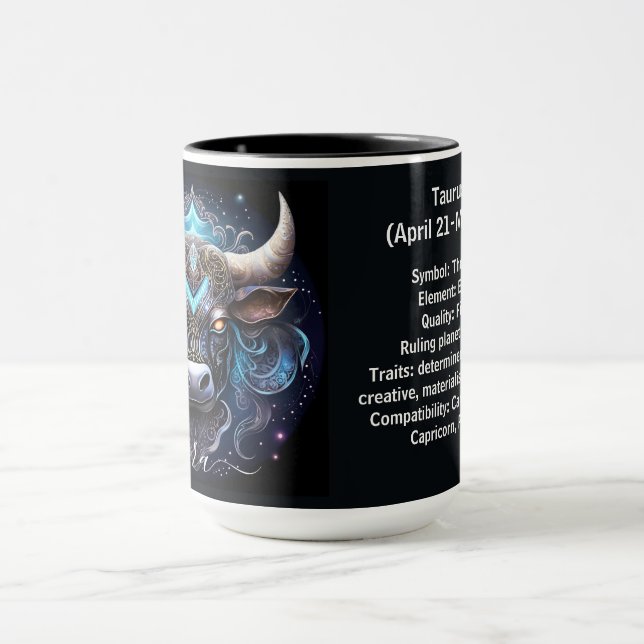 Caneca Taurus Zodiac Art for April 21–May 20 (Centro)