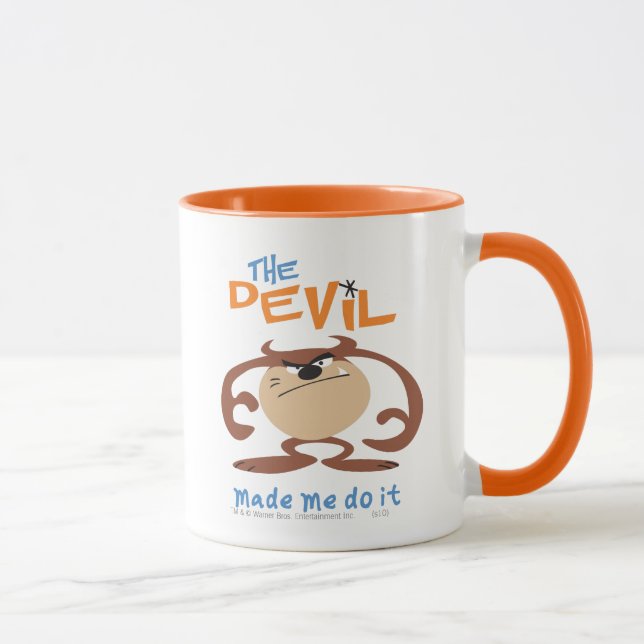 Caneca TAZ™ "O Diabo me fez fazer isso" (Direita)