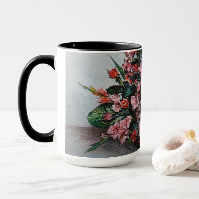 Caneca Taza Bodegón de Flores (Com Donut)