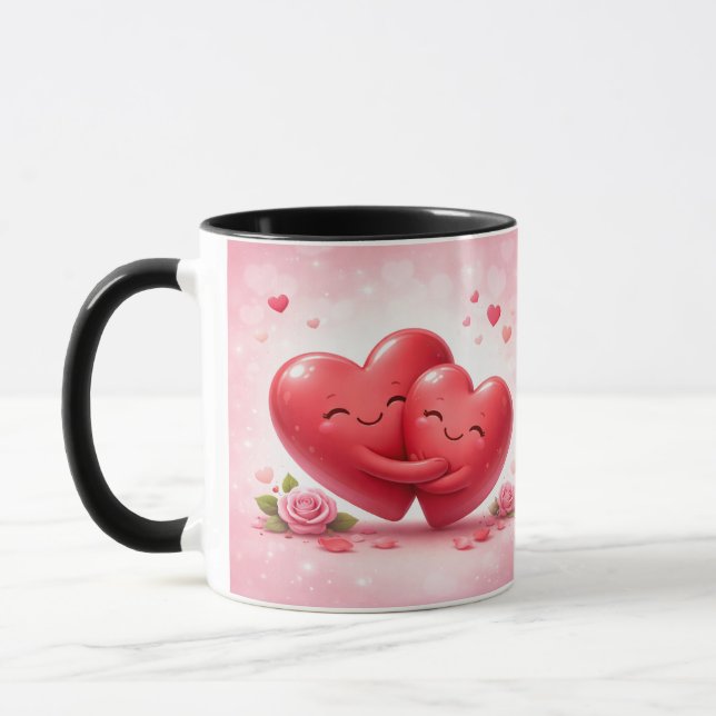 Caneca Taza Clásica con Diseño de Corazones – Regalo Perf (Esquerda)