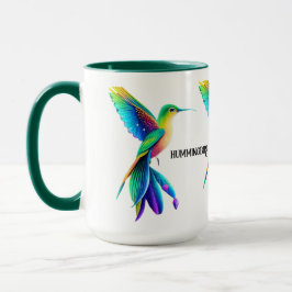 Caneca taza colibri multicolor