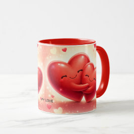 Caneca Taza Combo con Diseño de Corazones “My Love” | Reg