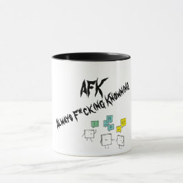 Caneca Taza de Cerámica Negra Mate 'AFK' (Always F*cking