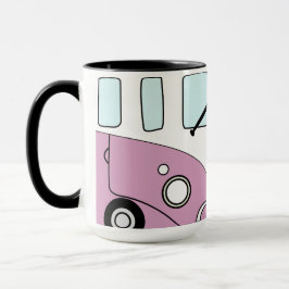 Caneca Taza Kombi Rosa Vintage – Furgoneta Retro Estilo B