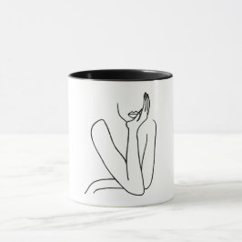 Caneca Taza Line Art Mujer – Minimalismo