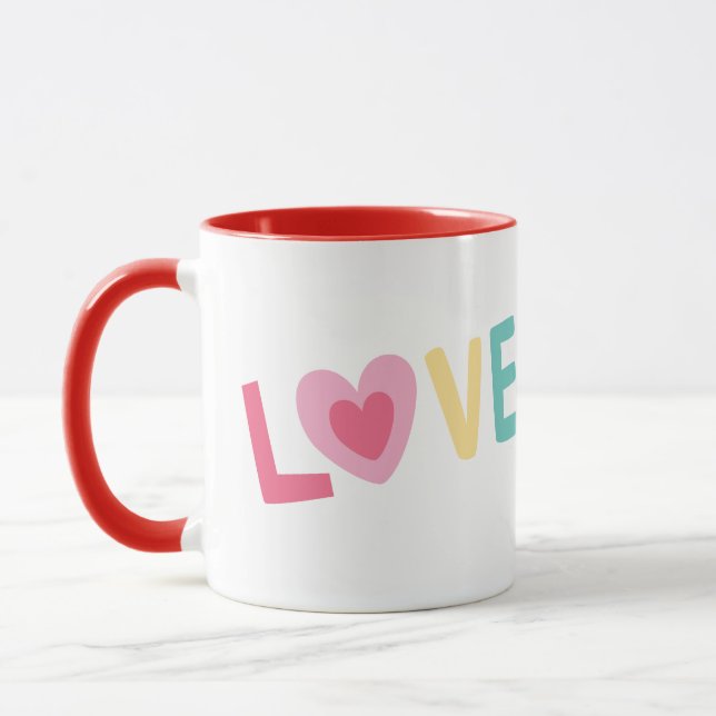 Caneca Taza Love letra de corazón (Esquerda)