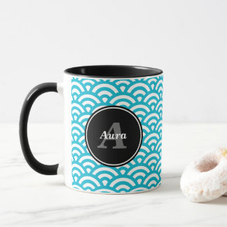 Caneca Taza Olas azules - Nombre personalizado
