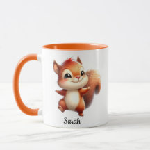 Taza personalizada con ardillita kawaii