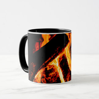 Caneca Taza personalizada con fotografía fuego chimenea
