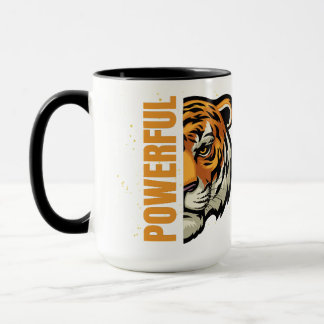 Caneca Taza Tigre Powerful con asa e interior en negro