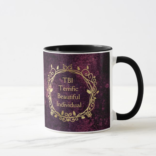 Caneca TBI maravilhoso Dourado em roxo (Direita)