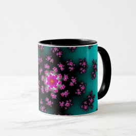 Caneca Teal Floral Sprinkles