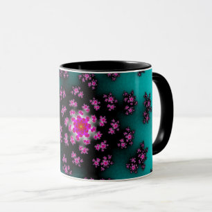 Caneca Teal Floral Sprinkles