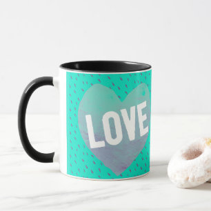 Caneca Teal Love Heart