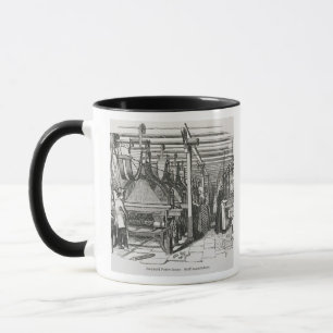 Caneca Teares de poder do jacquard (gravura)