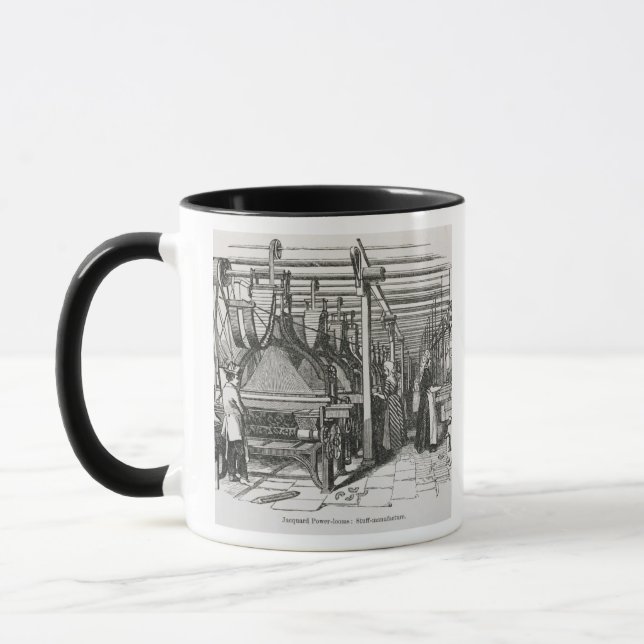 Caneca Teares de poder do jacquard (gravura) (Esquerda)