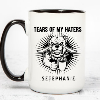 Caneca Tears Of My Haters Mug, Funny Bulldog Mug, Haters
