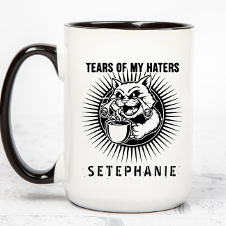 Caneca Tears Of My Haters Mug, Funny Cats Mug, Haters