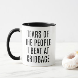 Caneca Tears of the People I Beat At Cribbage Funny