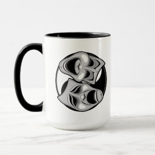 Caneca Teatro de Comédia e Tragédia Máscara Yin Yang Desi
