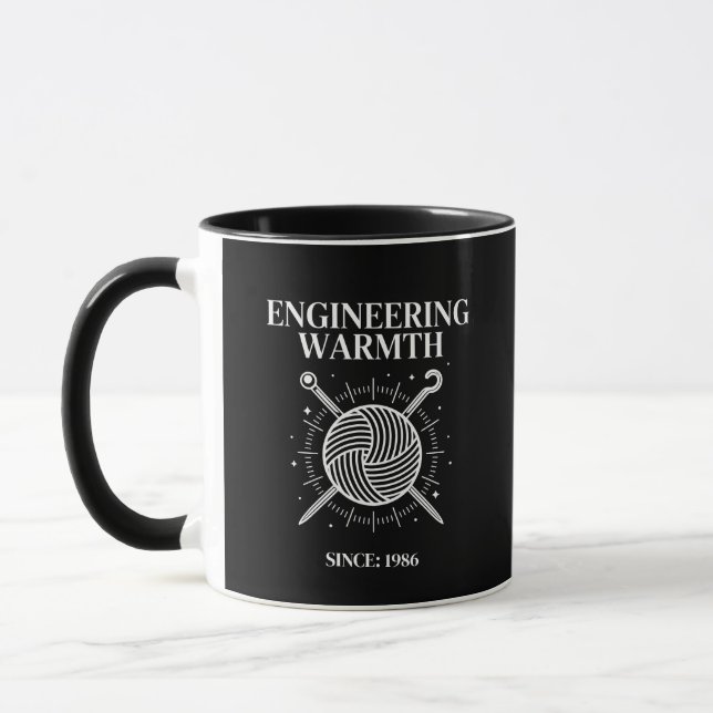 Caneca Tecendo Calor Ano Personalizado de Tricô  (Esquerda)