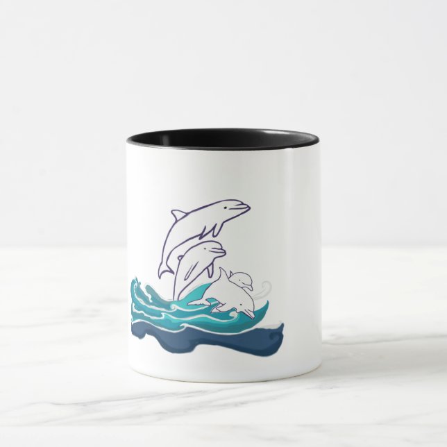 Caneca Tecido de Algodão Penteado Personalizado Golfinhos (Centro)