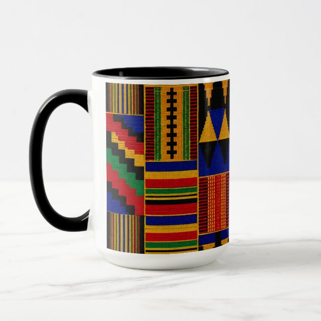 Caneca Tecido Kente Estilo Africano (Esquerda)