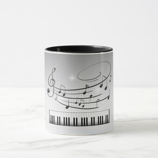 Caneca Teclado e notas da música (Centro)