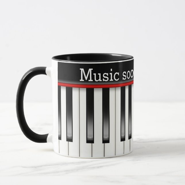 Caneca Teclado Piano com Cotação de Música (Esquerda)